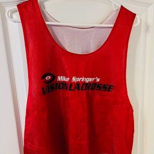 Mike Springer's Vision Lacrosse Pinnie Men's Small Red / White Reversable